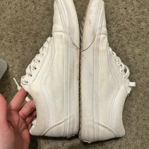 VANS Canvas Old Skool True White Shoes - size 9